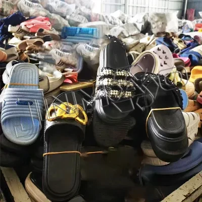 Wholesale Bulk Facotry Stock Mixed Bales Platform Casual Trendy Lady Used Slippers