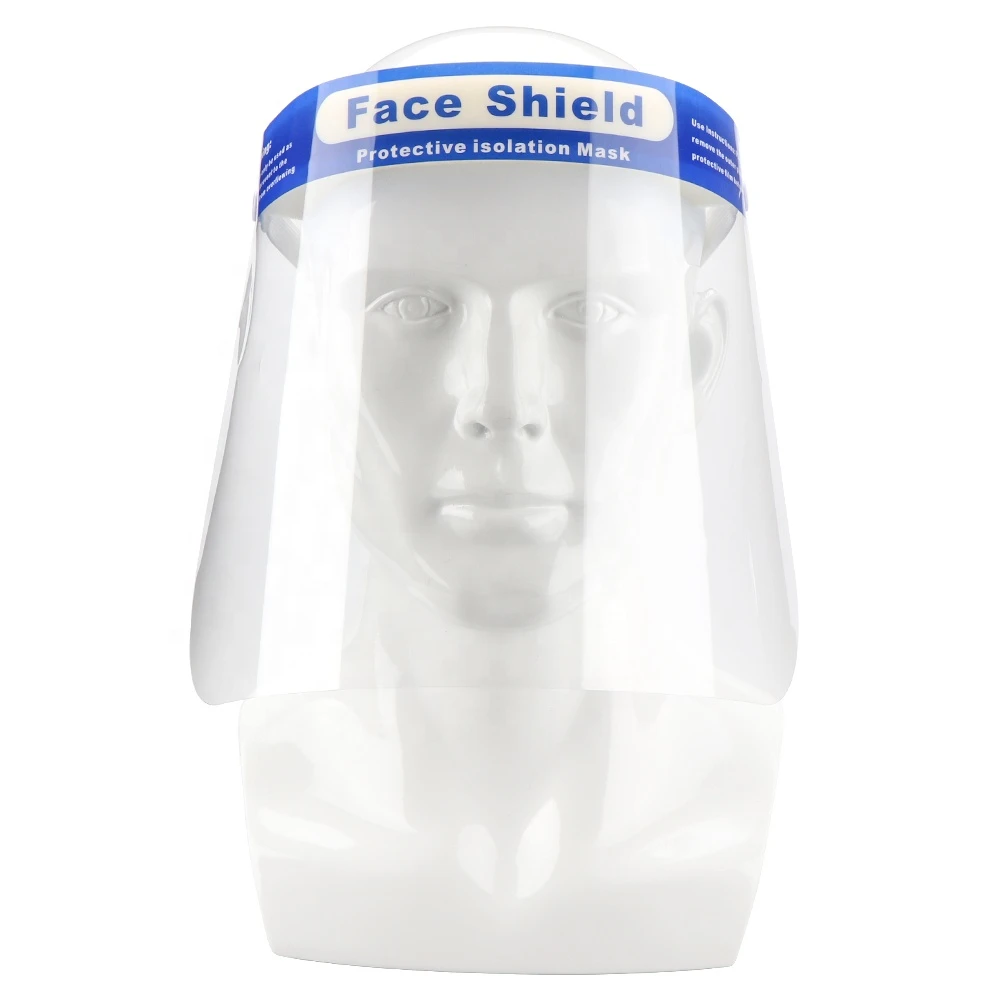 Wholesale Cheap Clear PET Plastic Anti-Fog Protection Face Shield Eye Protective Transparent Reusable Face shield With Sponge