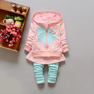 Wholesale Children Korean Boutique Clothing Kid Quilted 3 Pieces Jacket And Pant Set