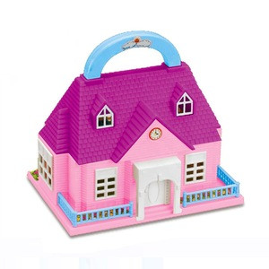 wholesale children plastic play DIY doll house for girl with window box