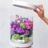 Wholesale cute clear pvc window plastic cylinder flower packaging box