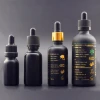 wholesale low price Matte Frosted Black Beard Oil Glass Dropper perfume Bottle 50ml 30ml