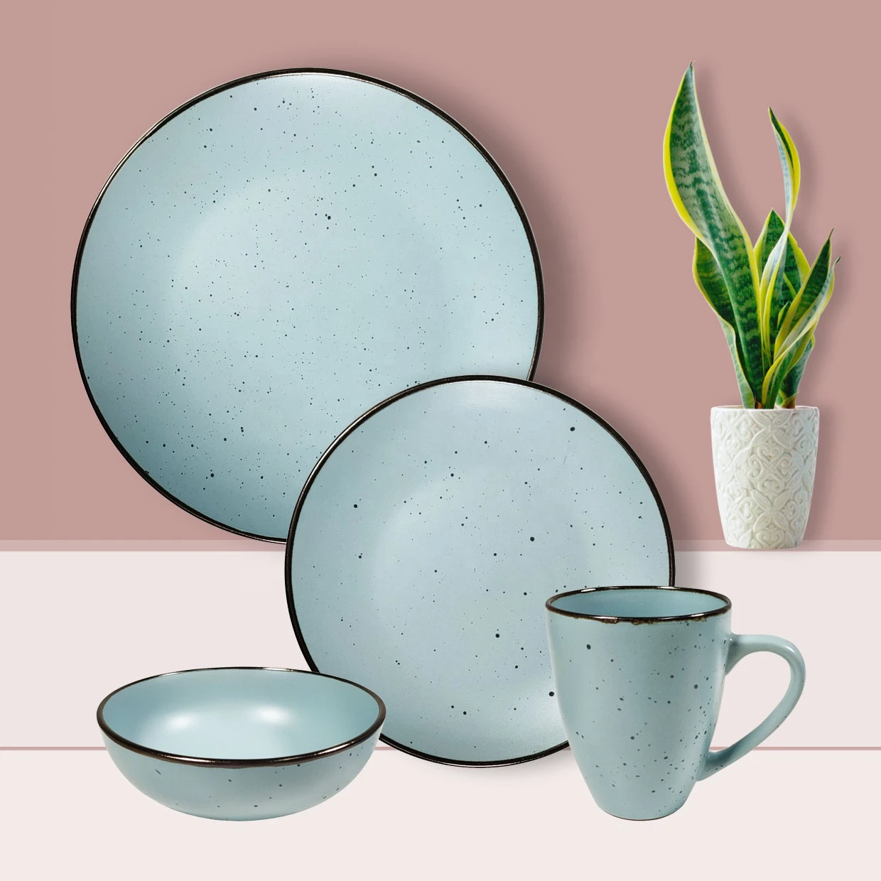 Wholesale Luxury Ceramic Tableware Stoneware Dinner Set 16 Pieces