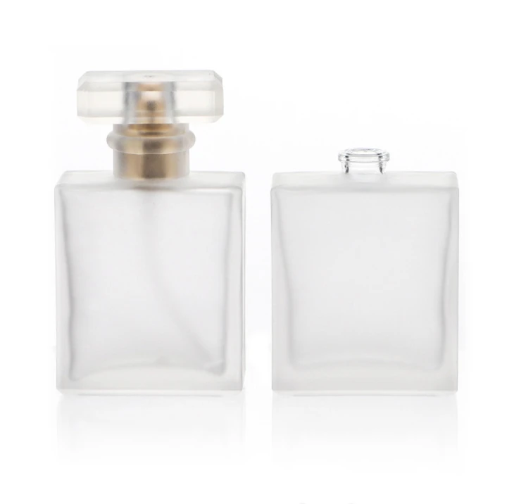 Wholesale Luxury Women100ml 50ml Square Spray Bottle Glass Perfume Bottle