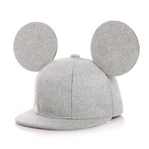 Wholesale Mickey Ears Cap Outdoor Baseball cap in wool Mickey hat For children Duck Tongue Hat for Boys and Girls