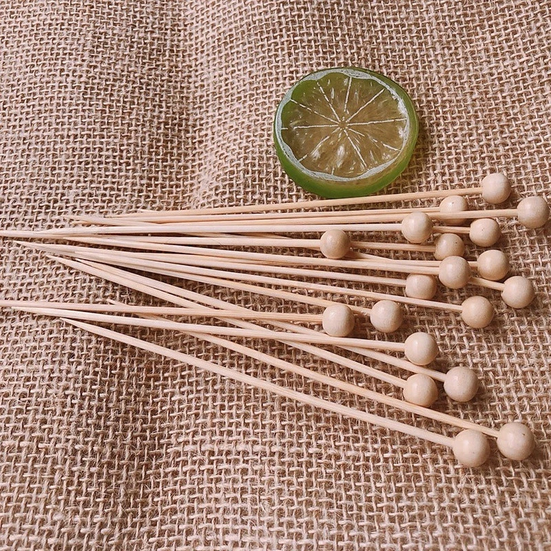 Wholesale Natural Bamboo Sticks Craft Bead Skewer Small Bamboo Fruit Sticks