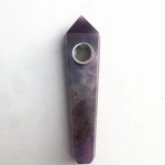 Wholesale Natural hand crafted Crystal Stone Dream amethyst smoke pipe