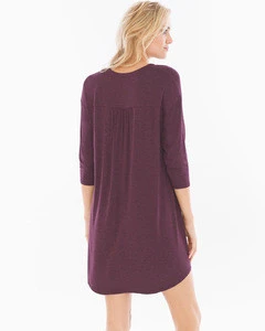 Wholesale OEM Cheap Fashion Women Oversize Pajama Sleepshirt Purple Nightgown