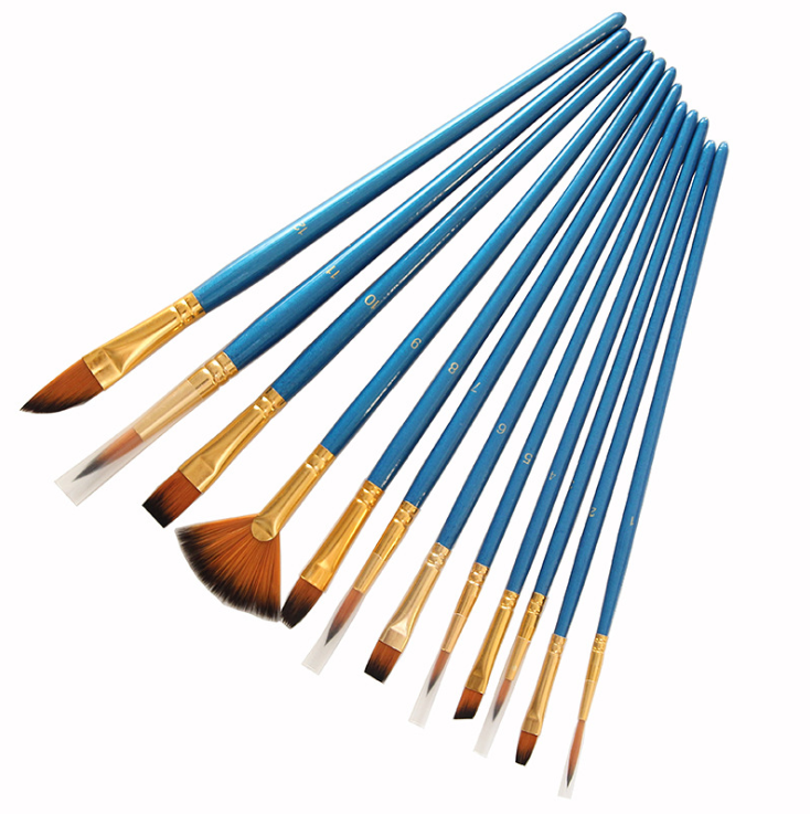 Wholesale Professional Wooden Small Oil Watercolor Paint Brushes Set For Art