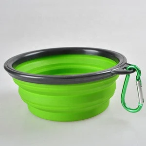 Wholesale Travel Collapsible Pet Water Bowl Silicone Dog Folding Bowl Cat Water Feeder Outdoor Silicone Pet Bowl
