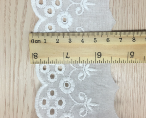 Wholesale waving shape lace ribbon cotton lace trim flower embroidered lace fabric for home textile accessories