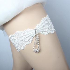 Wholesale Wedding Lace Handmade Bridal leg Garter Belt With Rhinestones WG1020