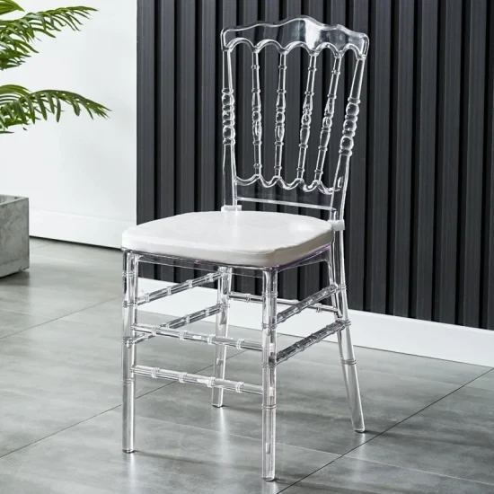 Wholesale Wedding Party Hotel Transparent Napoleon Chair Crystal Tiffany Chiavari Plastic Chairs for Events