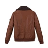 Wholesale Winter Clothes Locomotive Men&#x27;s Brown Clothes Leather Jacket Fur Collar