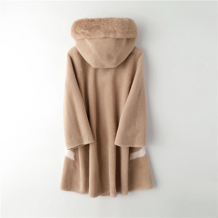 Wholesale women&#x27;s winter coat fox fur collar high quality ladies wool coat