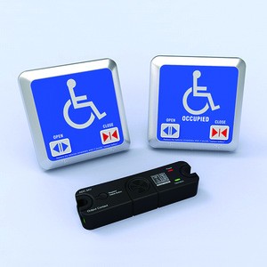 Wireless automatic door activation switch for disabled toilet