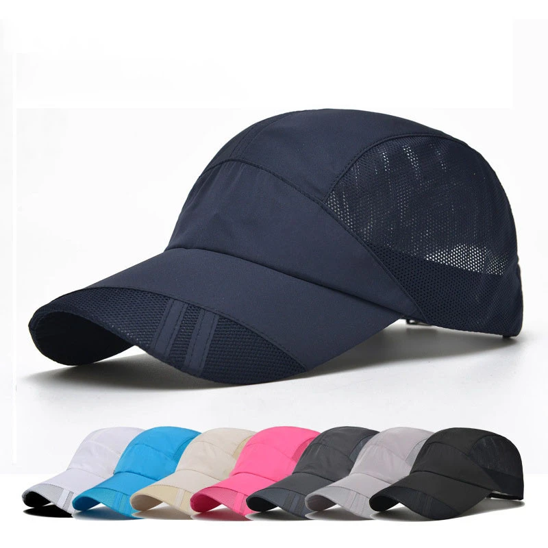 Women Men Solid Baseball Cap Summer Breathable Mesh Running Caps Casual Outdoor Sun Hat Visor Snapback Hats