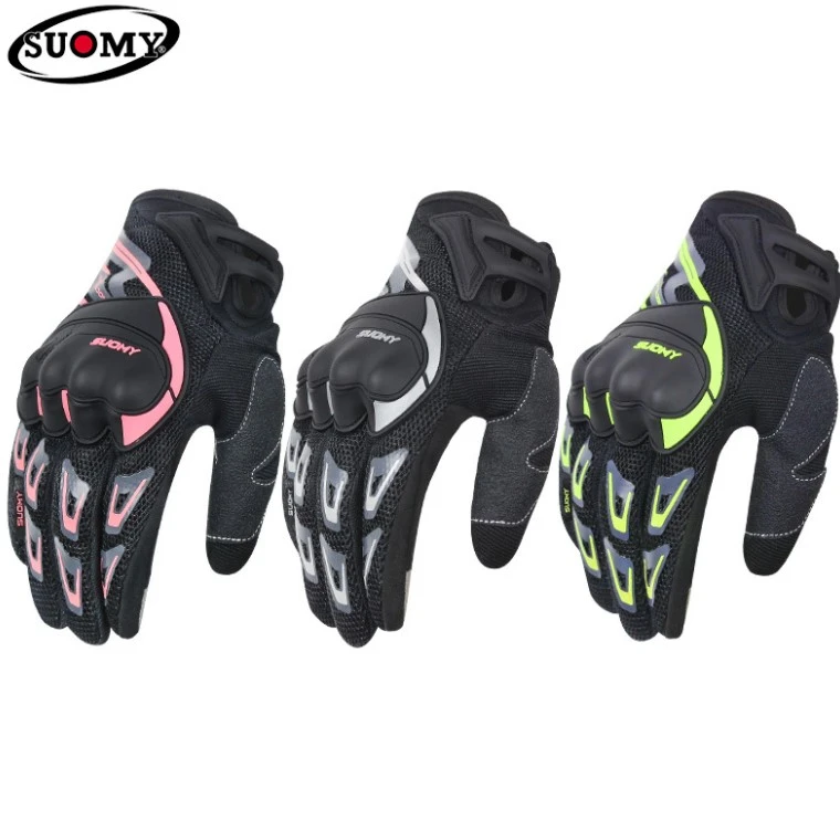 women men summer Non-slip Breathable Touch Screen pink Racing Motorcycle Gloves