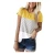 Import women Short Sleeve Round Neck Blouse Triple Color Block Stripe Casual T-Shirt from China