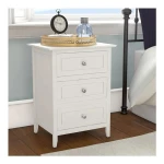 Wooden bedroom furniture bed side table white night stand with drawer