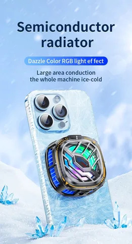 X76 Power Adjustable Magnetically Fixed Back Clip Digital Display Fast Cooling Semiconductor Mobile Phone Radiator Cooler