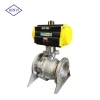 XinYi Corrosion and high temperature resistance pneumatic operated  actuator flange ball valve pneumatic control valve