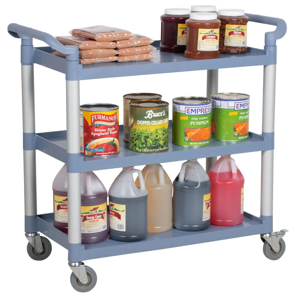 YD Hardware Black/Gray Color Utility Cart with Three Shelves