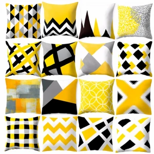 Yellow Home Decorative Custom Pillow Case Cushion Cover Christmas Decorative Pillows Cover Sofa Living Room Pillowcase