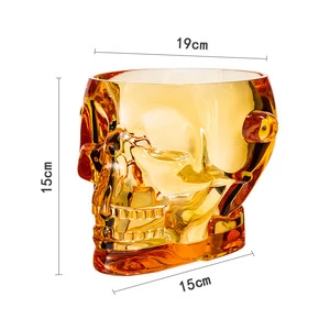 YUGOSLU Hot style acrylic 1.5L advanced skull ice cube bucket personality bar creative single layer transparent ice bucket