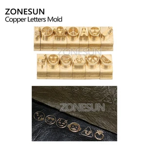 ZONESUN Die Casting Metal Stamping Mould T slot copper 10cm Holder 52 Alphabet set 10 Numbers 20 Symbol Leather Logo Stamp Mold
