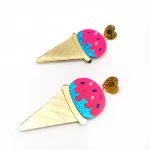 ZY1118 New Arrival European Icecream Mirror Custom Acrylic Earrings